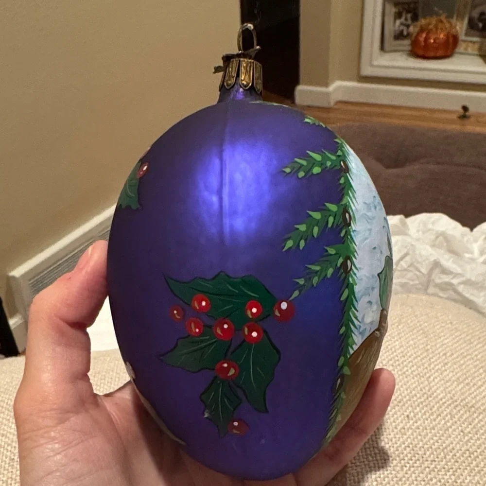 Hand-Painted Santa Christmas Ornament